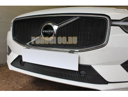 Защита радиатора Volvo XC60 2017- (R-Design) (2 части) black верх