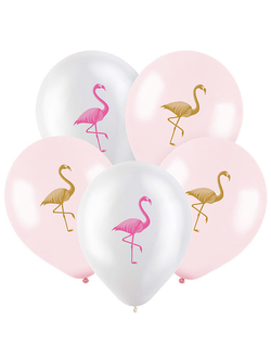 Воздушные шары с гелием "Фламинго" 30см