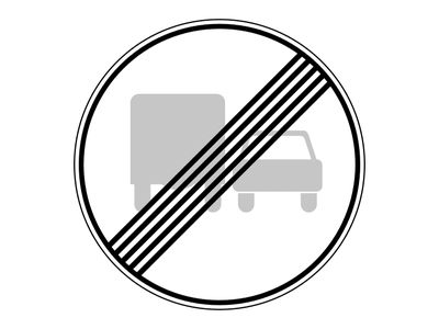 Знак дорожный 3.23 Конец запрещения обгона грузовым автомобилям