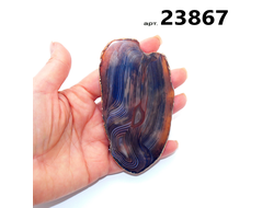 Агат натуральный (срез) арт.23867: коричн. - 61,3г - 107*57*5мм
