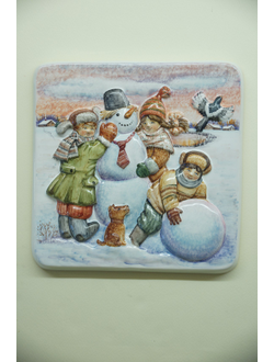 Плакетка "Зима в деревне"