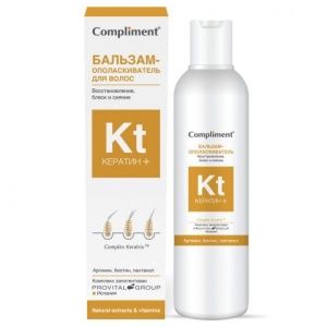 Compliment Кератин+ Бальзам-ополаскиватель для волос. Восстановление, блеск и сияние 200мл