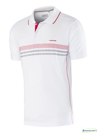 Теннисное поло Head Club B Shirt Technical (white/red)