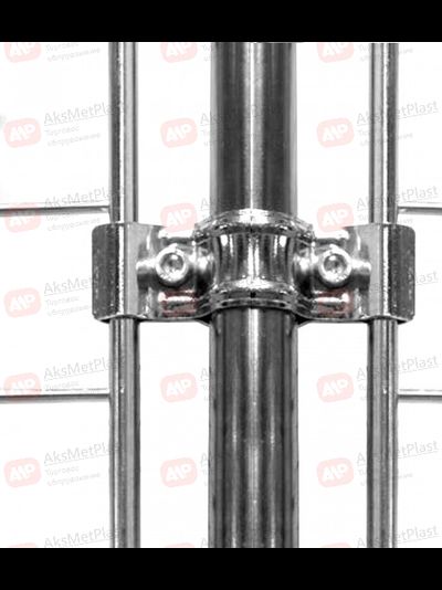 MS14 Соединитель решетка-труба-решетка цвет: хром (крепеж сетка-труба-сетка)