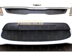 Защита радиатора KIA RIO 2017- black верх (заглушка без сот)