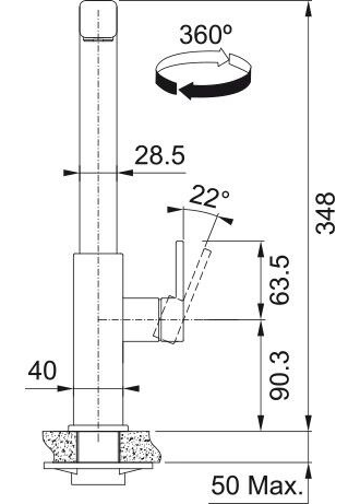 Смеситель Franke Mythos Nozzle Side