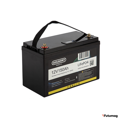 Литиевый тяговый аккумулятор Gelbert LiFePO4 (12V/150Ah/150А/1,800Wh) [6-EVF-150] Bluetooth