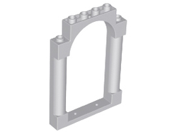 Door, Frame 1 x 6 x 7 Arched with Notches and Rounded Pillars, Light Bluish Gray (40066 / 6332620)
