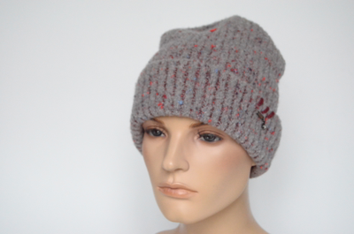 Розовая женская шапка однослойная с отворотом Vizio Италия 8029 CRYO