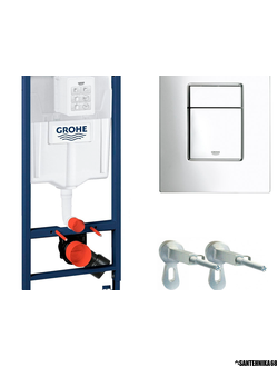 Система инсталляции для унитаза GROHE Rapid SL с панелью смыва Skate Cosmopolitan (3 режима) (1,13 м) 38772001