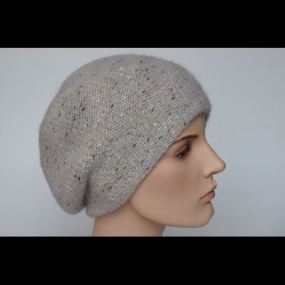 Лиловый меланжевый берет и шарф Vizio Италия 6926