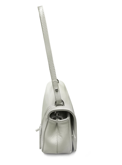 (АРТИКУЛ: 9828/4) СУМКА ЖЕНСКАЯ НЕБОЛЬШАЯ, НАТУРАЛЬНАЯ КОЖА, СВЕТЛО-СЕРАЯ (ПОЧТИ БЕЛАЯ), РЕМЕНЬ ЧЕРЕЗ ПЛЕЧО