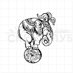 штамп ретро слон