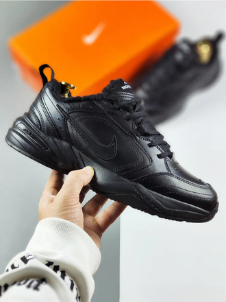 Nike Air Monarch Black Зимние С Мехом