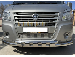 Защита переднего бампера с перемычками d76/60 для ГАЗель Next 2014-