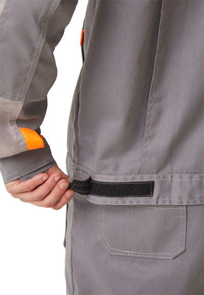 Костюм "РОЛЬФ" куртка/полукомбинезон, цвет: СЕРЫЙ/СВ.СЕРЫЙ, ткань: Твил-210