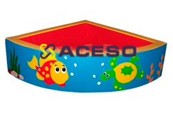 «Сухой бассейн» с аппликацией (угловой) - Подводный мир, голубой, красный