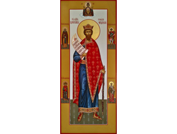 Вячеслав Чешский, святой благоверный князь, страстотерпец. Рукописная мерная икона.