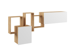ПОЛКА НАВЕСНАЯ "МАДЕРА" (крафт золотой, белый), 2400*900*300