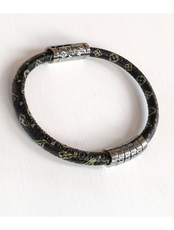 (АРТИКУЛ: 9657/82) БРАСЛЕТ ЖЕНСКИЙ, НЕРЖАВЕЮЩАЯ СТАЛЬ/ИСКУССТВЕННАЯ КОЖА, НА МАГНИТЕ