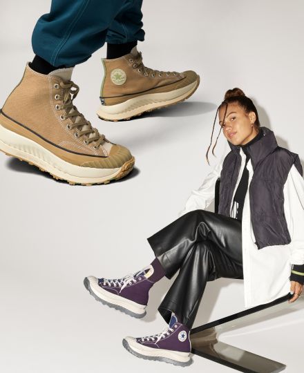 Converse Chuck Taylor 70 AT-CX зеленые высокие на платформе