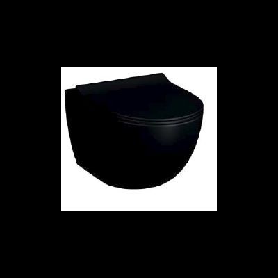 Безободковый подвесной унитаз Sento, матовый, черный, 7748B083-0101