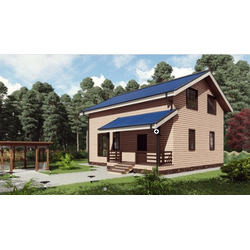 Двухэтажный каркасный дом с четырьмя спальнями 145м² (SK77)