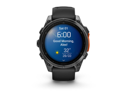 Умные часы Garmin Fenix 8 - 47 мм, AMOLED серый, черный силиконовый ремешок (010-02904-00)
