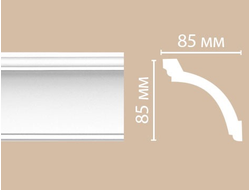 Потолочный плинтус из полиуретана с гладким профилем DECOMASTER (Декомастер) - 96020 (85х85х2400мм)