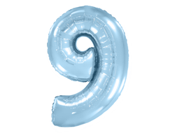 Фольгированная цифра - Голубая матовая
