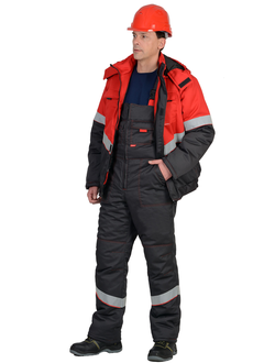 Костюм НАВИГАТОР зимний: куртка кор., п/к, синий с лимонным и СОП (копия)