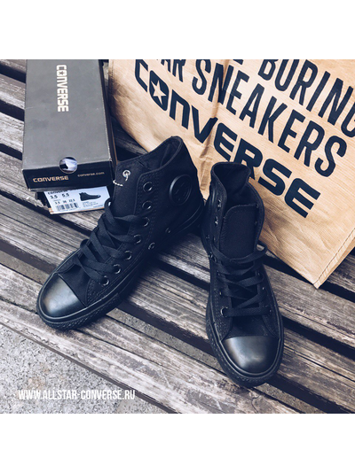 Кеды Converse All Star высокие черные мужские монохромные