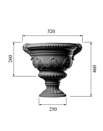 размеры уличного вазона VZ-007