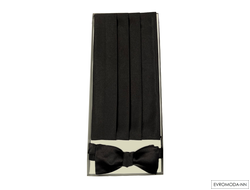 Кушак мужской черный, комплект с бабочкой разм.М