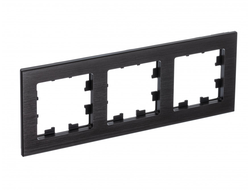 Рамка 3 поста металл оникс, серия AtlasDesign