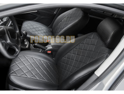 Авточехлы задняя спинка 40/60, рисунок Ромб для Chevrolet Aveo  T200 Sd 2003-2012