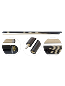 Кий для русского бильярда 2-pc «Мастер» (чёрный граб, граб), гравировка «Восточный орнамент»