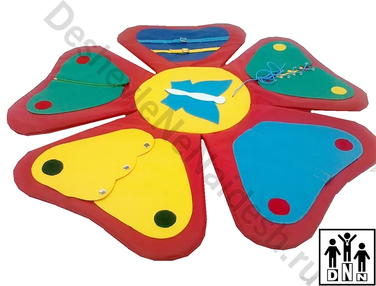 Дидактический мат «Цветок» красный