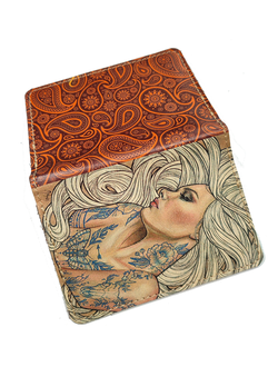 Обложка на автодокументы с принтом "Девушка с татуировкой"