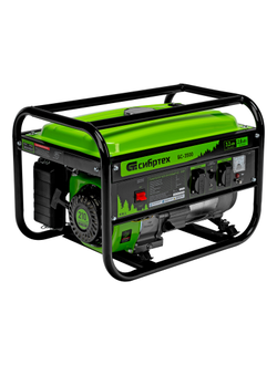 Генератор бензиновый БС-3500, 3.2 кВт, 230В, четырехтактный, 15 л, ручной стартер Сибртех