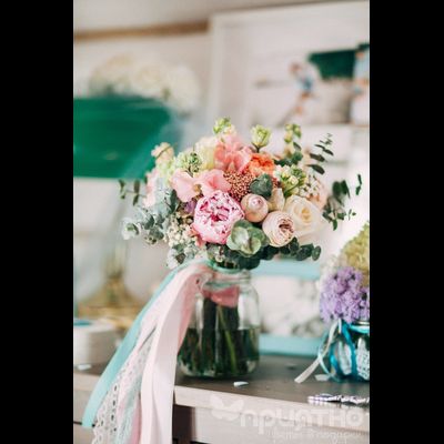 Букет невесты &amp; Бутоньерка № 1338