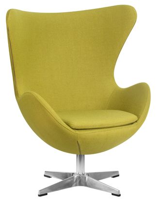 Кресло дизайнерское DOBRIN EGG, светло-зеленая ткань AF3