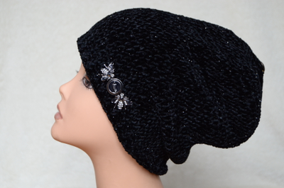 Шапка из вискозы зимняя женская Италия Визио Vizio 6100 черная