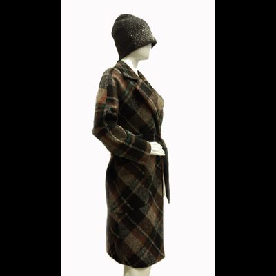 Разноцветное пальто в клетку Arti Moda 120 темное