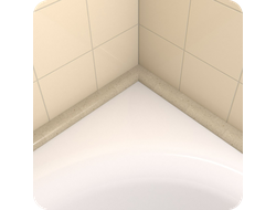 Акриловый плинтус бордюр для ванной BNV ПШ24 12х24х750мм Бежевый правый