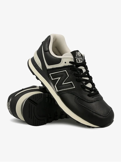 New Balance 574 Leather Black женские