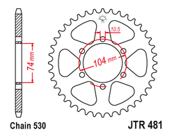 Звезда ведомая JT JTR481.38 (JTR481-38) (R481-38) для Kawasaki Road