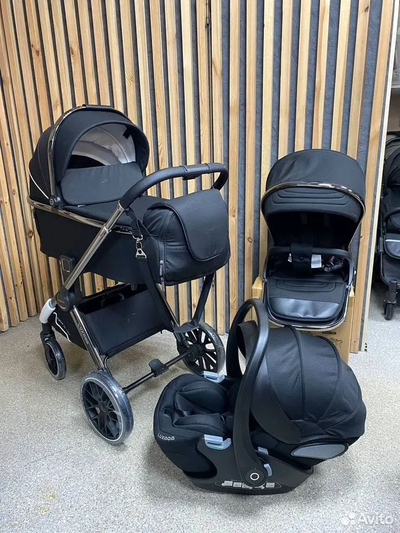 Детская коляска 3 в 1 Luxmom 777 Черный