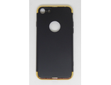 Защитная крышка iPhone 8 Plus с вырезом под логотип, золотисто-черная