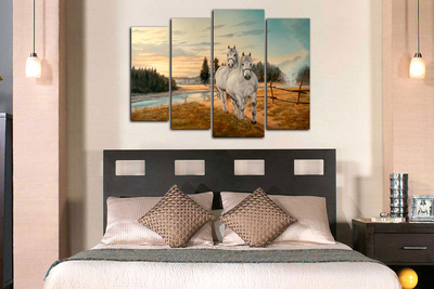 Модульная картина "Странствующие лошади"